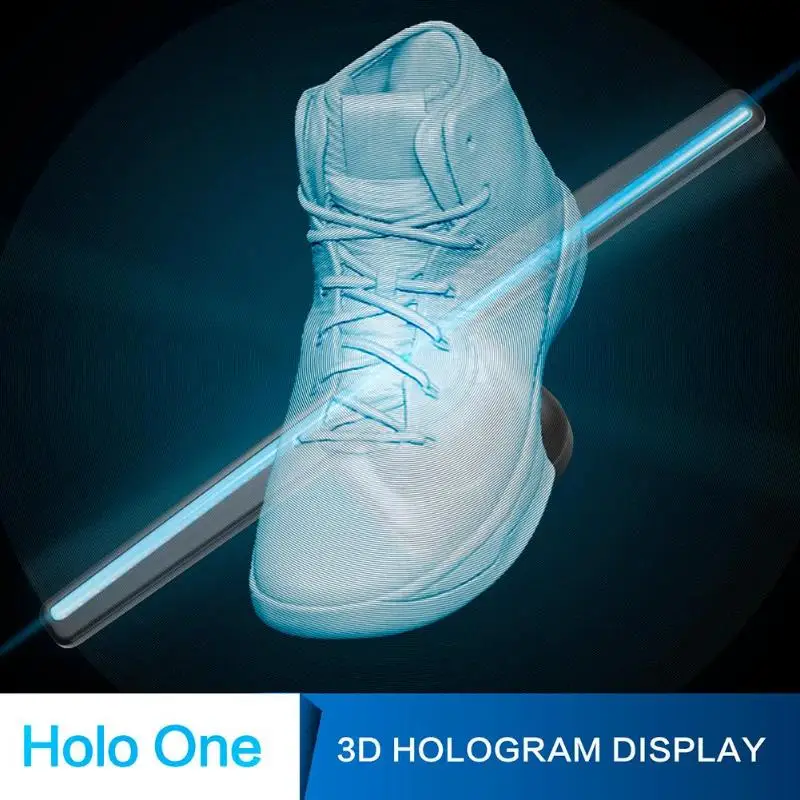 

50cm/1.64ft 3D LED Holographic WiFi Projector Display Fan Portable Waterproof Unique LED Hologram Player