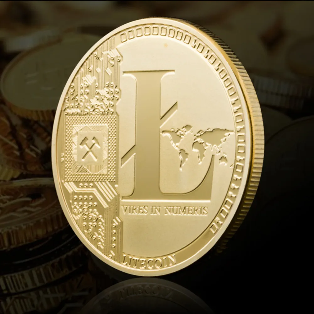 1 Pcs Litecoin Collection Coins Commemorative Coins Bitcoin Currency Physical Litecoin Gift Collection Art Antique Collector