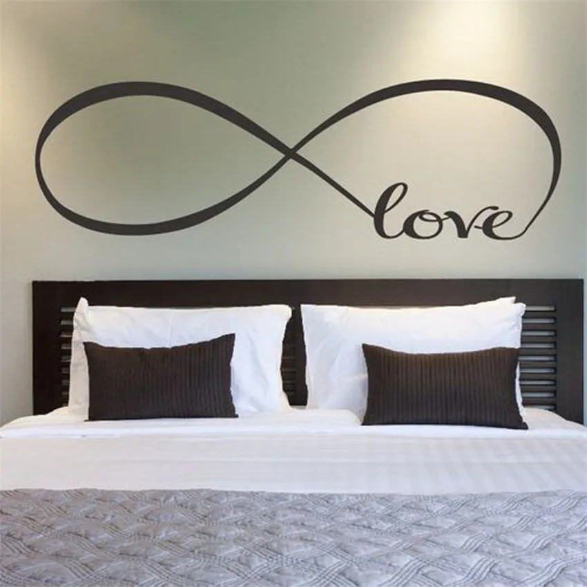 

E5 High Cost-Effective New Hot Fashion 2017 22*60CM Bedroom Wall Stickers Decor Infinity Symbol Word Love Vinyl Art