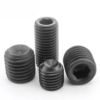 

10#-32 Hex Socket Set Screws Allen Concave End Grub Screw Grade 12.9 Black