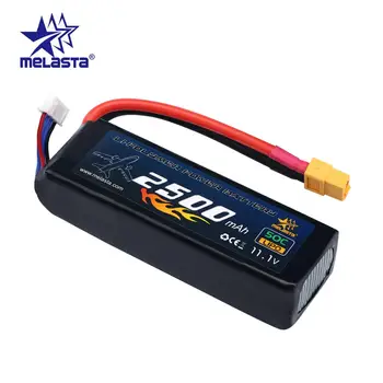

Melasta 11.1V 2500mAh 3S 50C LIPO RC Battery 14AWG with XT60 Plug Connector for RC Model Helicopter Quadcopter car truck