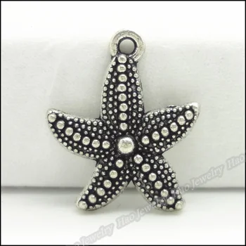 

100 pcs Vintage Charms Starfish Pendant Tibetan silver Zinc Alloy Fit Bracelet Necklace DIY Metal Jewelry Findings