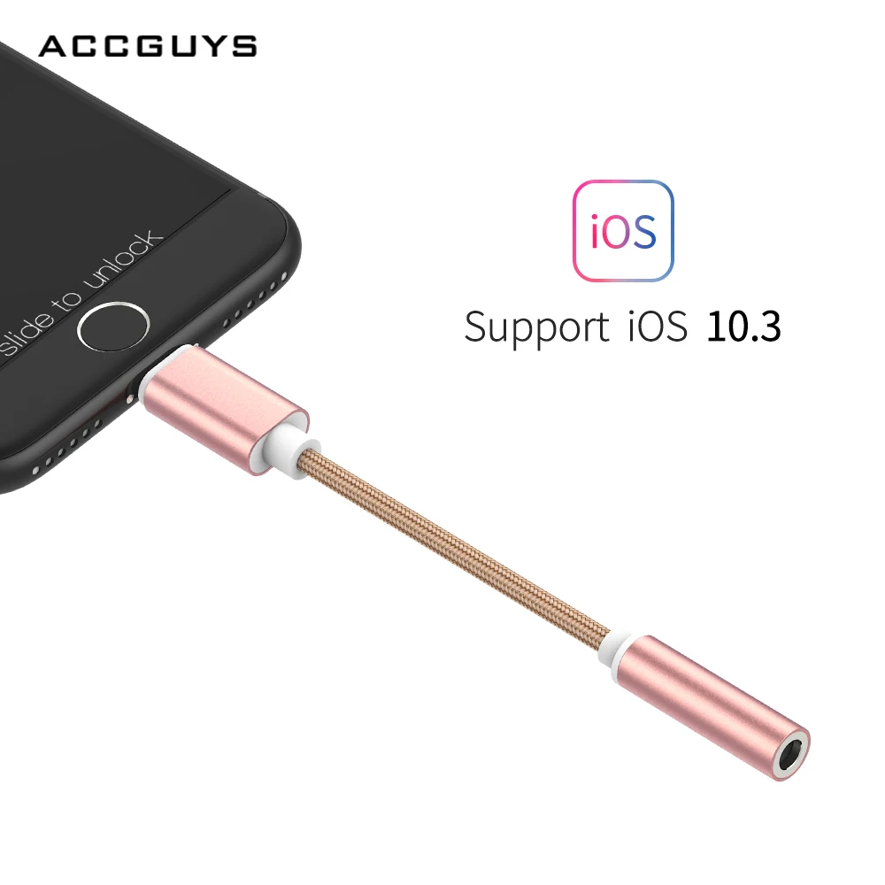 Goedkoop ACCGUYS Telefoon Adapter voor iPhone XR XS Max X 7 8 plus iOS 10 11 3.5mm Jack Koptelefoon Splitter AUX Converter Audio Verlengkabel