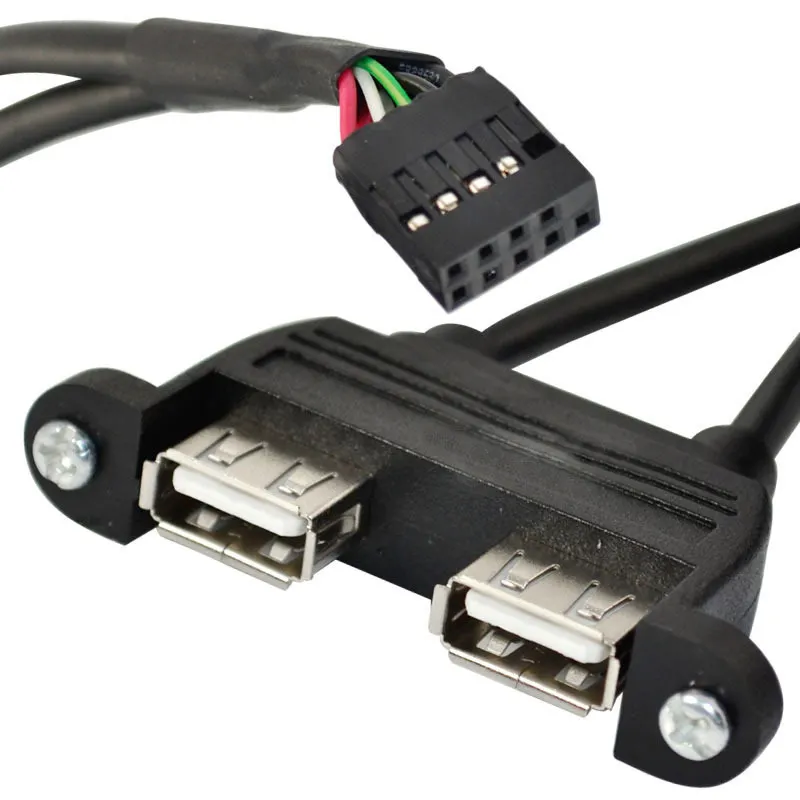 50 шт. корпус для ПК Внутренняя Материнская плата USB 9 pin к 2-портовому 2 0 A гнездовой
