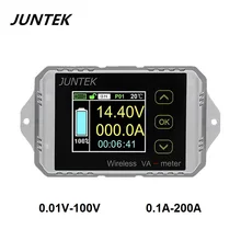 JUNTEK ват1200 100 в 200A беспроводной измеритель напряжения и тока автомобильный аккумулятор мониторинг 12 в 24 в 48 В батарея кулоновидный счетчик VA метр