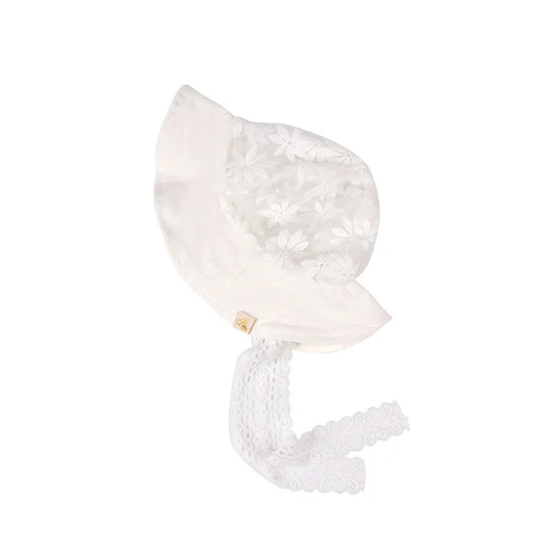 Princess Panama Baby Girls Hat Double Layer Lace Girls Hat Spring Summer Sun Cap Wide Brim Lace Up Hat Baby Girls Clothing 2018 (3)