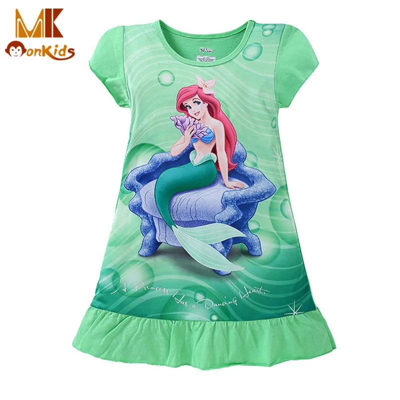 

Monkids Summer Pretty Baby Girls Clothing Dresses Nightdress Baby Girl Dresses Nightgowns Short Sleeved Pajamas Children Wear