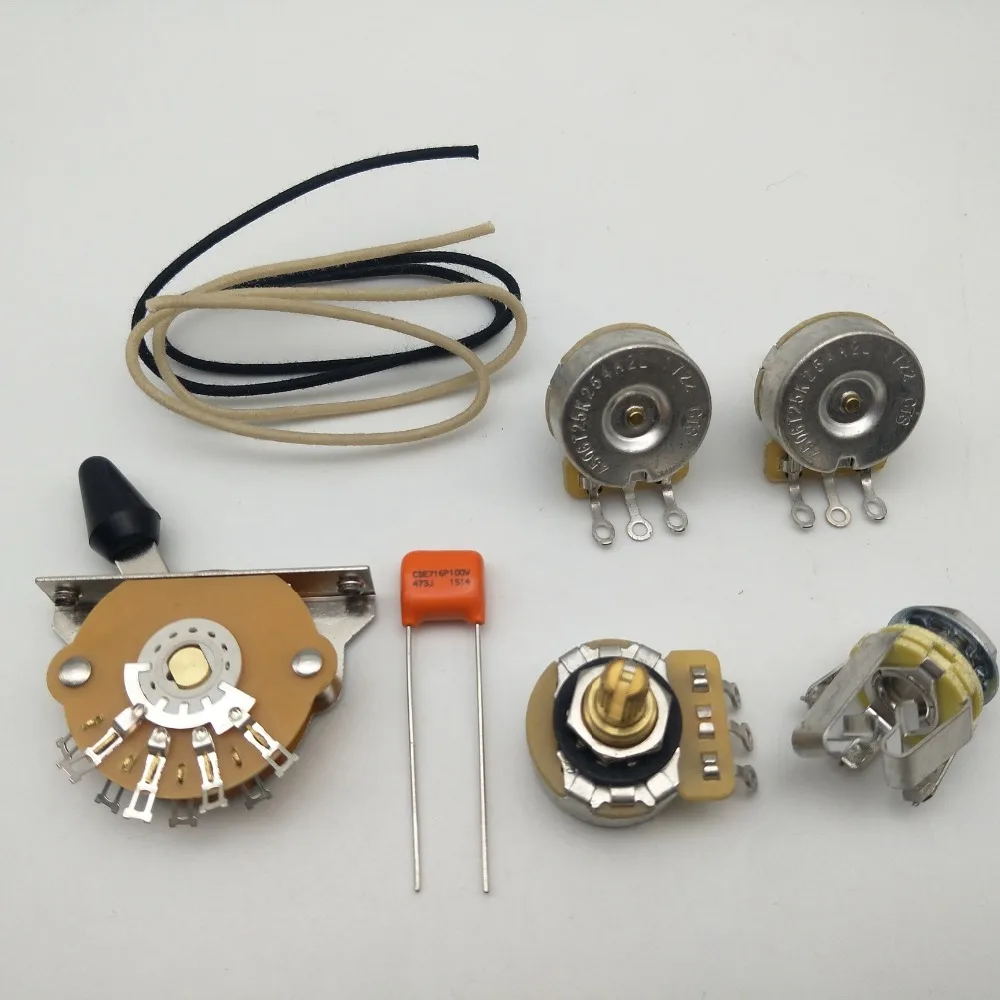 

Deluxe CTS 250K Copper shaft Wiring Kit for-Stratocaster CDE 716P .047 Orange Drop Cap