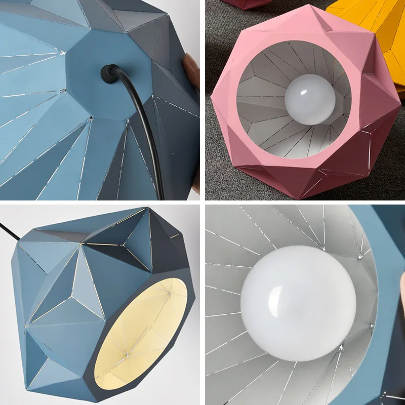 Modern Drop Lights Pendant Light Kid's Room Blue Yellow Pink Hat Pendant Lamp Home Lights Indoor Lighting (17)