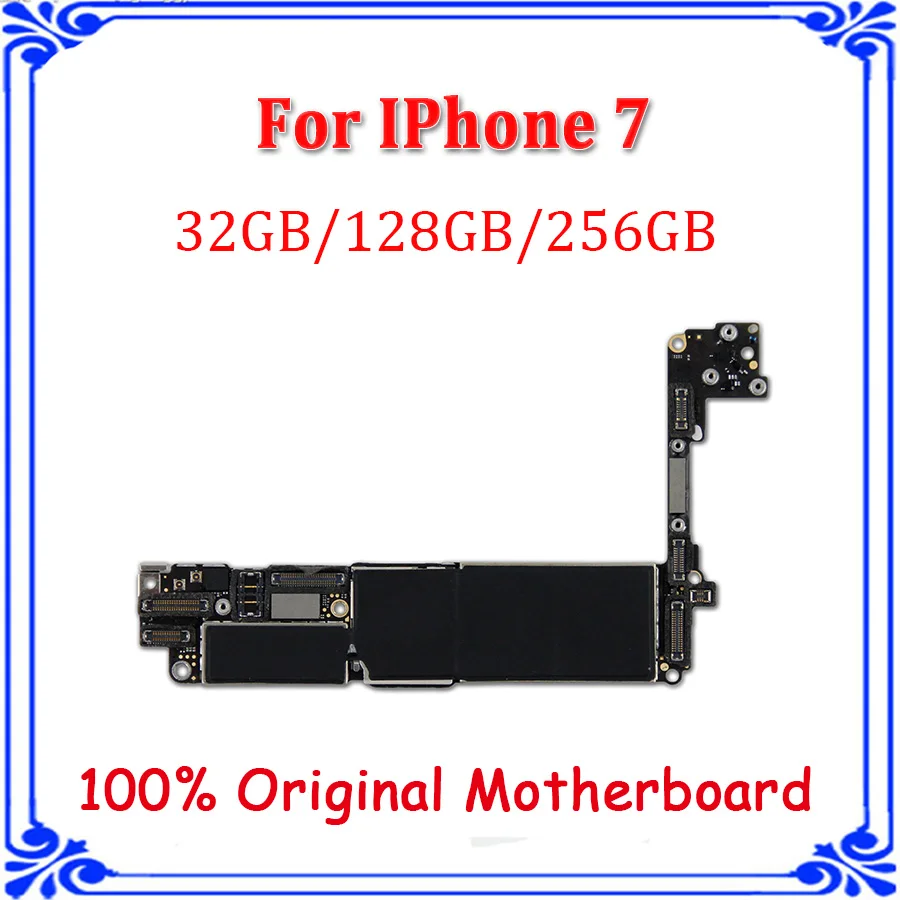 

100% Good Tested Motherboard for iphone 7 4.7inch 32GB 128GB 256GB version No touch ID Logic circuit board without Fingerprint