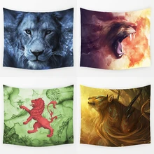 Comwarm Wild Magic Lion Series Pattern Polyester Tapestry Wall Hanging Gobelin Savage Lion Yoga Rug Beach Bedding Home Decor Art