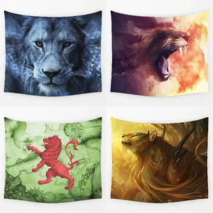Comwarm дикий Магия Лев серии узор полиэстер Гобелены настенный гобелен Savage Лев Йога Ковры пляжные Постельные принадлежности Домашний Декор Книги по искусству - изображение