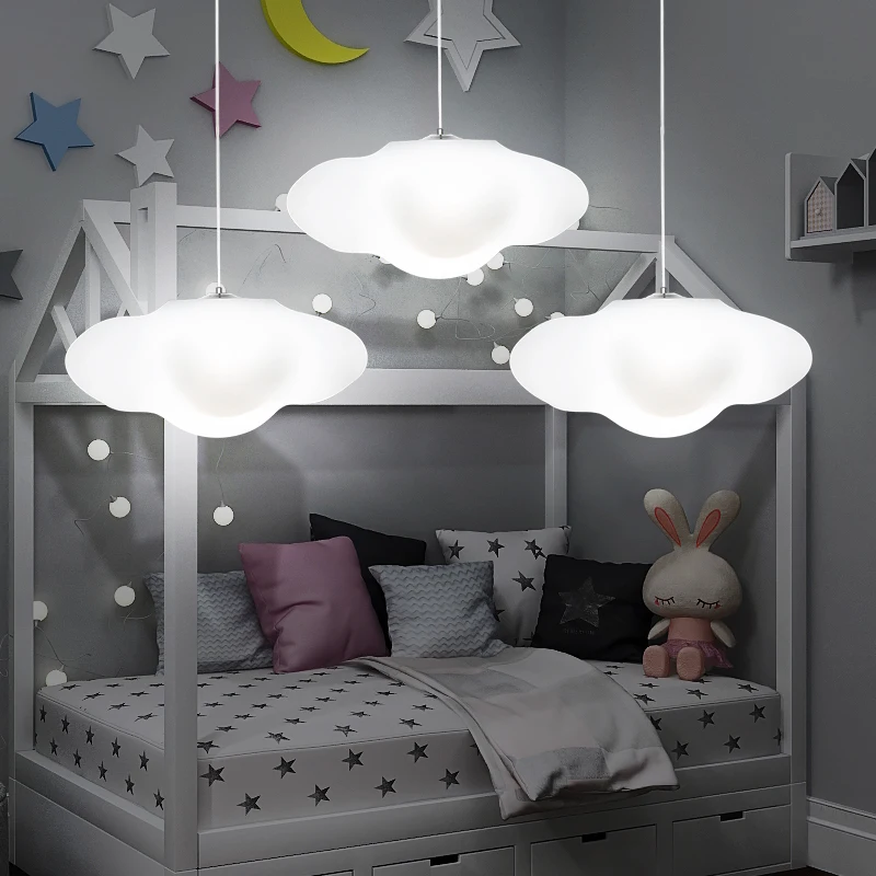 

Modern Creative Romantic White Clouds Pendant Lights polyethylene material Children's room restaurant led Pendant lamps
