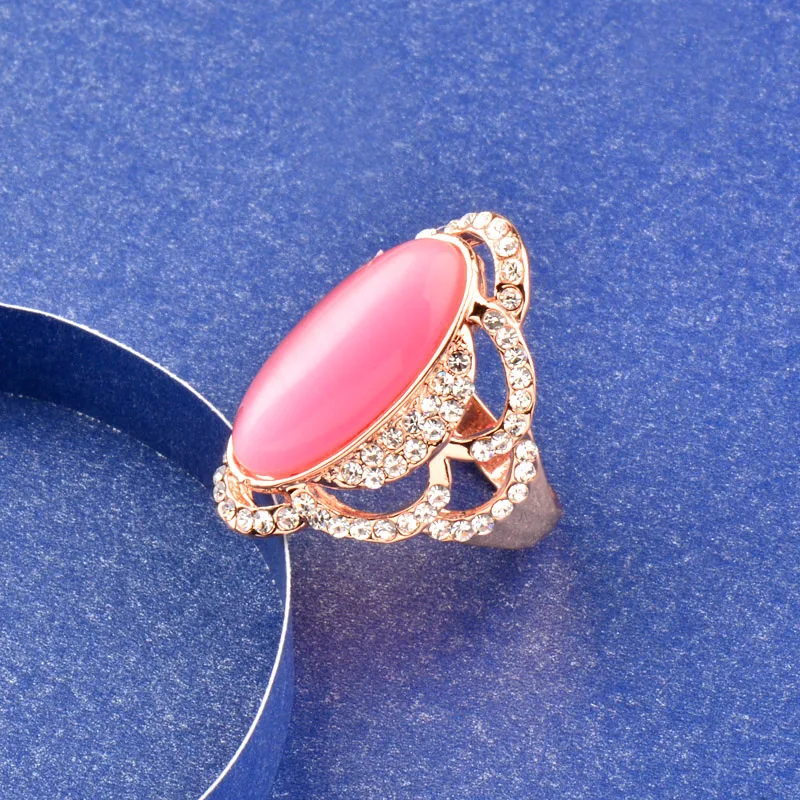 SINLEERY, женские роскошные овальные кольца с розовым опалом, большие кольца, размеры 7, 8, 9, розовое золото, свадебные украшения, аксессуары JZ560 SSH