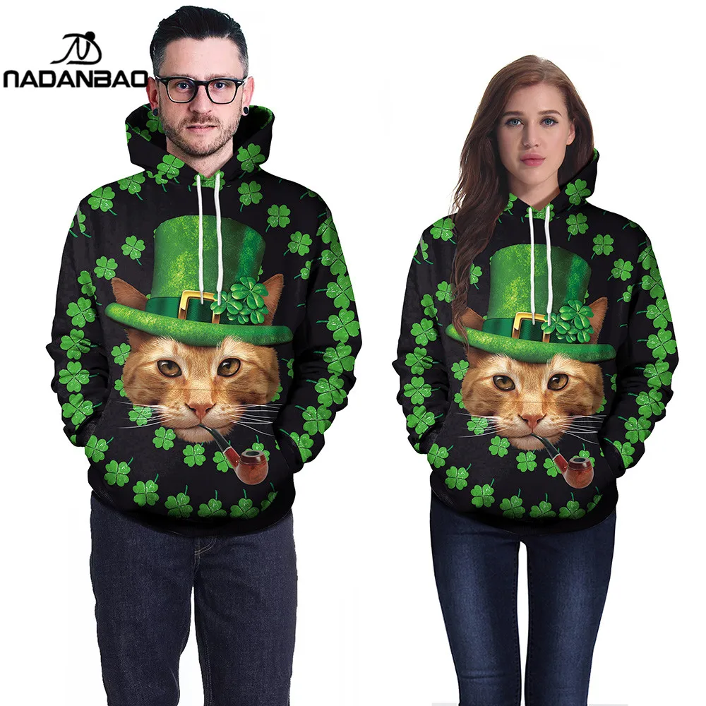 NADANBAO Lucky Clover толстовки для женщин толстовка День Святого Патрика Прекрасный 3D