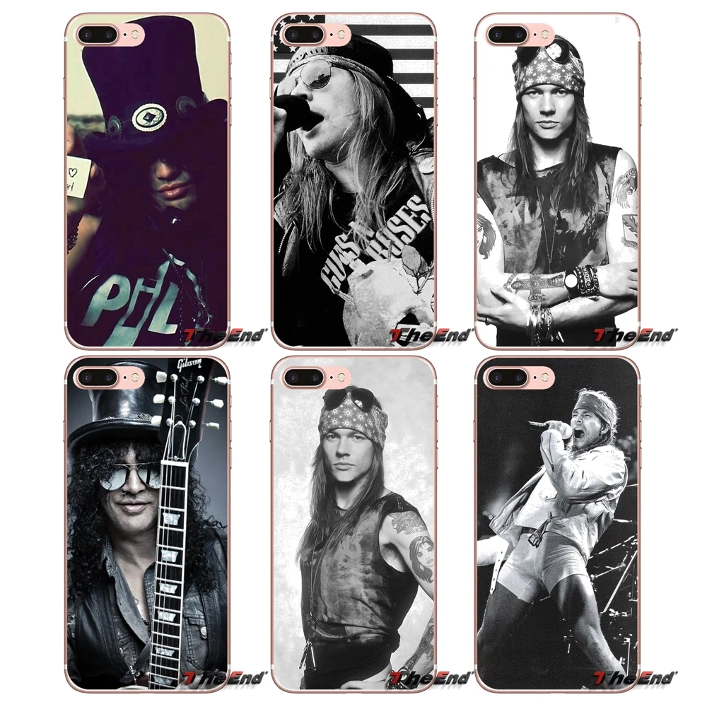 AXL Guns n Roses для Apple iPhone X 4 4S 5 5S SE 5C 6 6S 7 8 Plus 6sPlus 6Plus 7plus 8plus прозрачные мягкие чехлы |