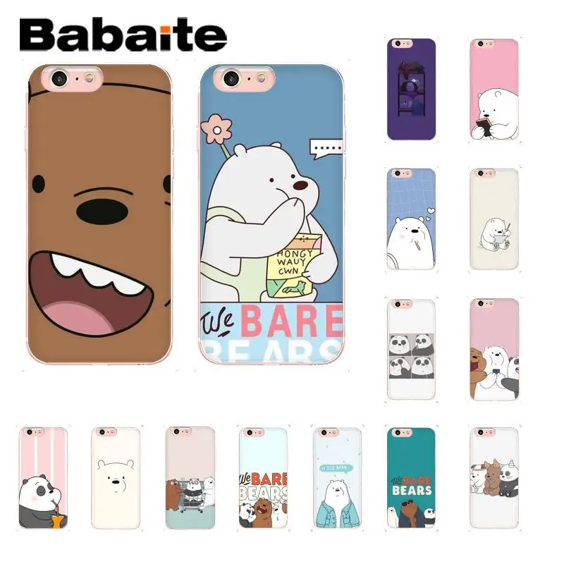 

Babaite Cartoon We Bare Bears TPU Soft Silicone Phone Case for iPhone X XS MAX 6 6s 7 7plus 8 8Plus 5 5S SE XR 10