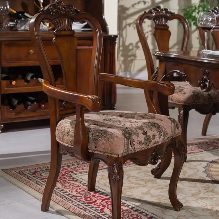 Antique Style Italian Dining Table, 100% Solid Wood Italy Style Luxury Dining Table Set 5011A