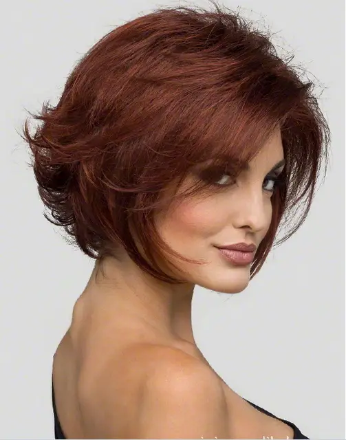 Online Shop Female Fashion Wigs Short Curly Hair Fluffy Bangs