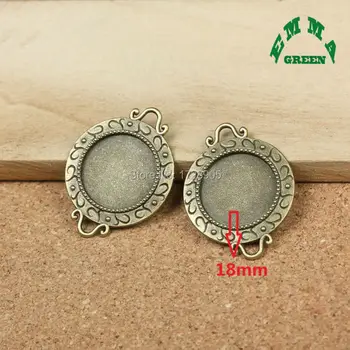 

Base Setting Pendant Trays Round Blank 10 pcs Fit 18 mm Cameo Cabochon Antique Bronze Bezel Setting fit DIY Vintage Jewelry