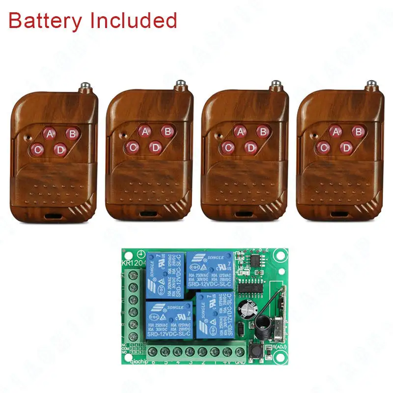 QIACHIP 433 Mhz универсальный Беспроводной удаленного Управление переключатель DC 12 V 4 CH реле приемника модуль+ ВЧ передатчика 433 мгц дистанционного огни