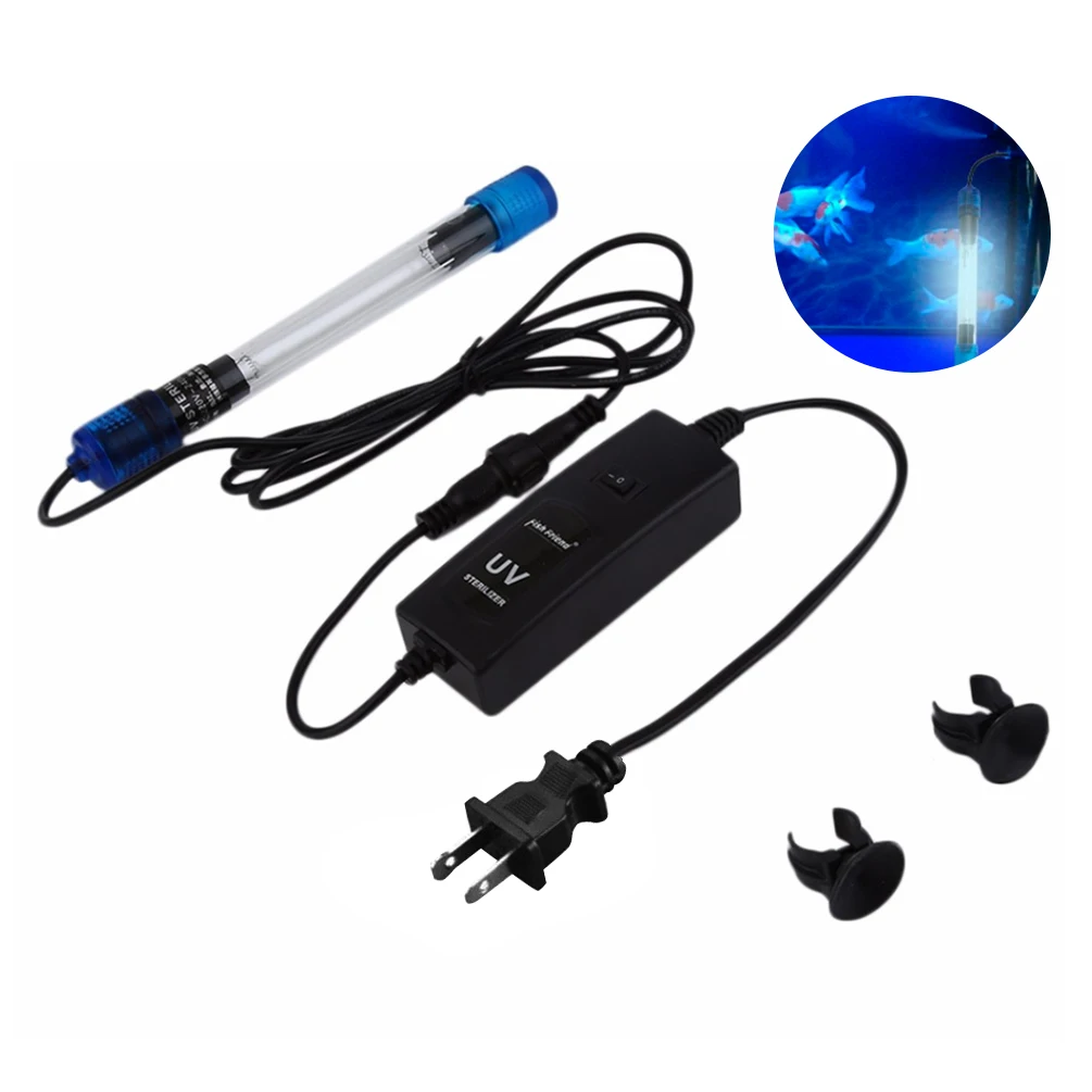 LEDGLE 11W UV Sterilizer Light Submersible UV Light Waterproof Algae Killing Lamp for Aquarium, Fish Tank, Easy Operation