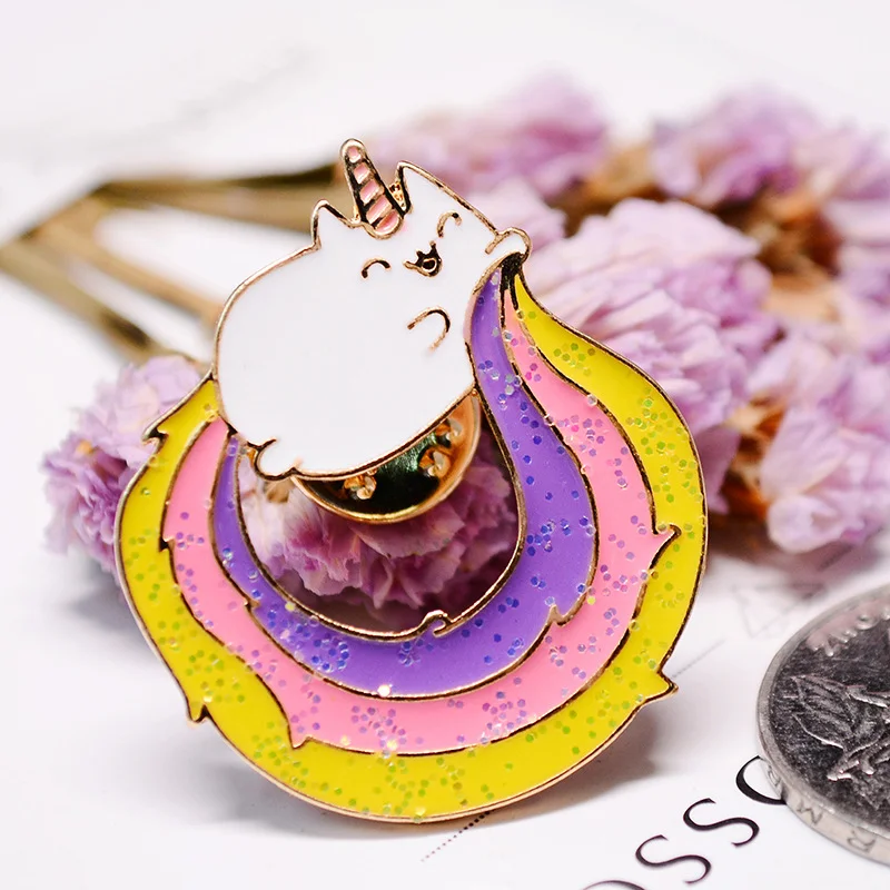 

Horse Cartoon Brooch Unicorn Badge Enamel Pin Dress Pins Jacket Bag Jewelry Children Women's Brooch Charm Clothes Accessories