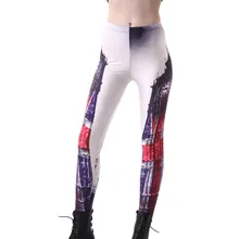 Эластичные повседневные штаны с 3D цифровой печатью английский замок узор женские Леггинсы 7 размеров одежда для фитнеса