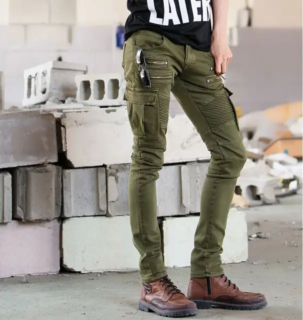 2018 Men Biker Jeans elastic Mens Slim Fit Stretch Skinny