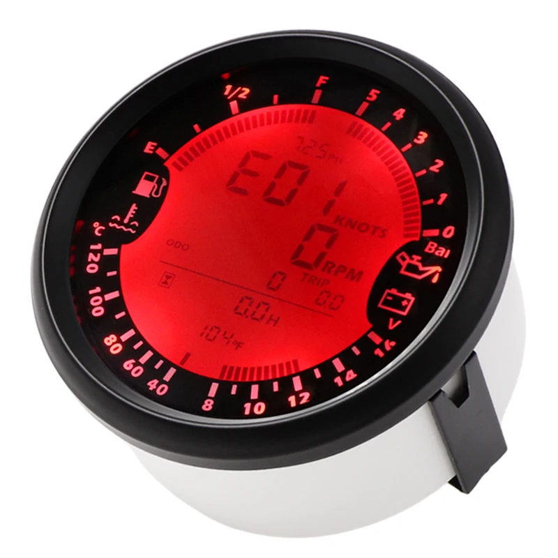 

Multi-function Speedometer Gauge Tachometer Water Temp Fuel Level Oil Pressure Volt meter fit Car Motorcycle 8 Color Backlight