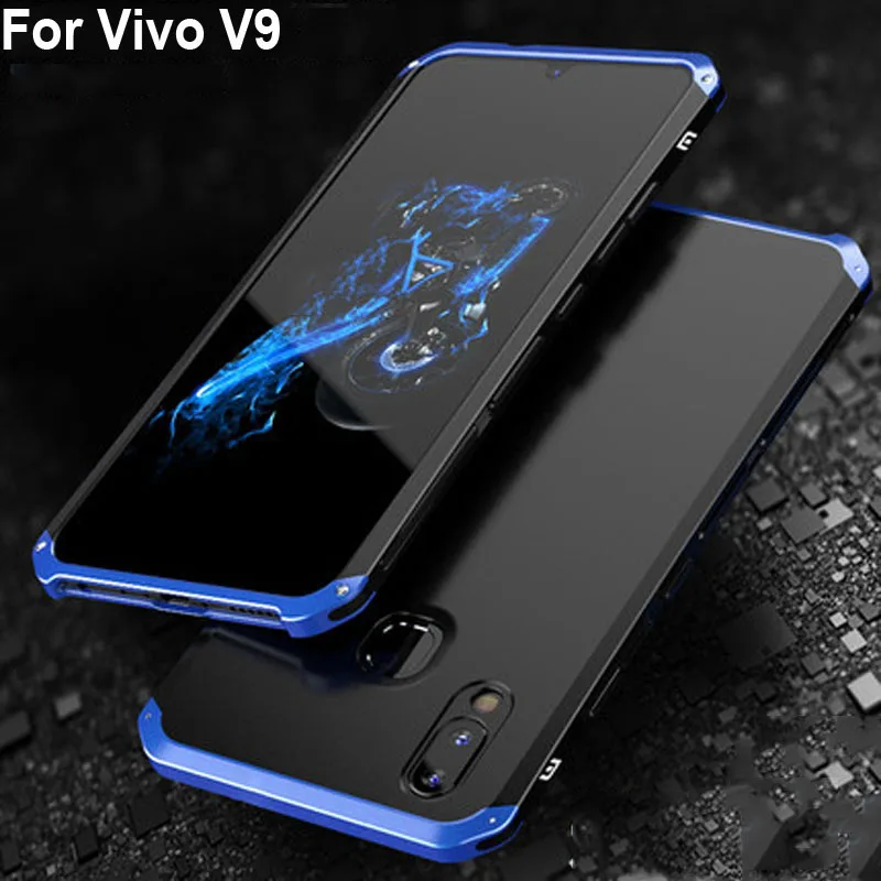 Cases For Vivo V9 Case Capa Hard Back PC Metal Bumper Business cover Phone Case 6.3'' For Vivo V 9 VivoV9 Metal Phone shell