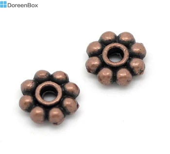 

Doreen Box hot- Copper Tone Flower Spacer Beads 7x7mm(1/4"x1/4"), sold per lot of 200 (B16261)