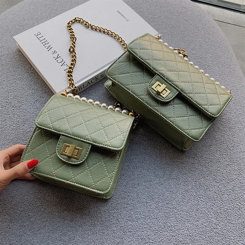 

Women bag 2019 new women's handbags Korean wild oblique diamond chain package simple shoulder bag bolsos mujer bolsa feminina