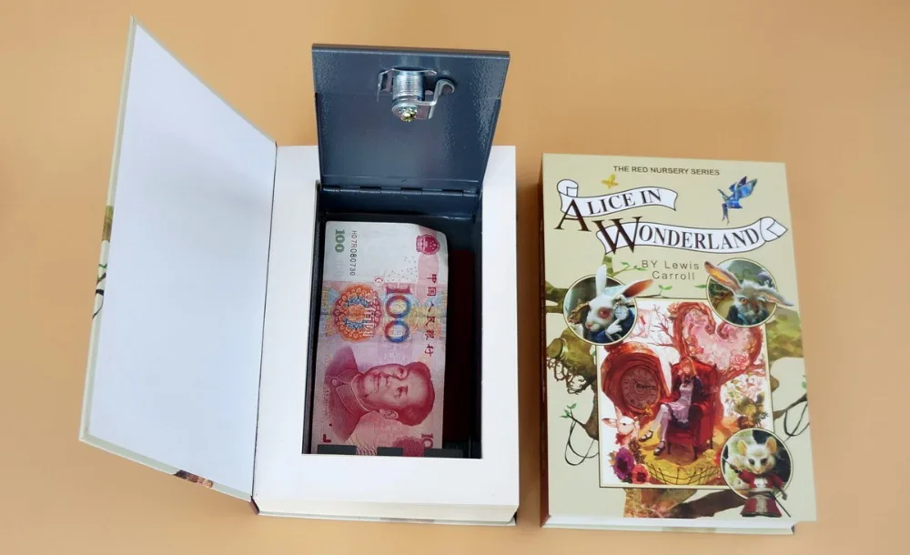 Portable Size M Hidden Box Key Lock Home Office Car Travel Jewelry Phone Security Storage Safe Box Decorative Book Box