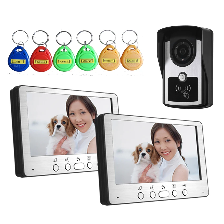 

Yobang Security 7"inch Colour TFT LCD Video Doorbell Monitor Intercom RFID Door Access With IR Camera 1000 TV Line Waterproof