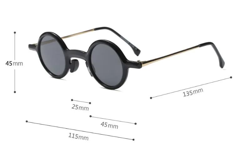 45576 Ретро стимпанк Круглые Солнцезащитные очки мужские женские маленькие очки CCSPACE винтажные брендовые дизайнерские модные очки UV400