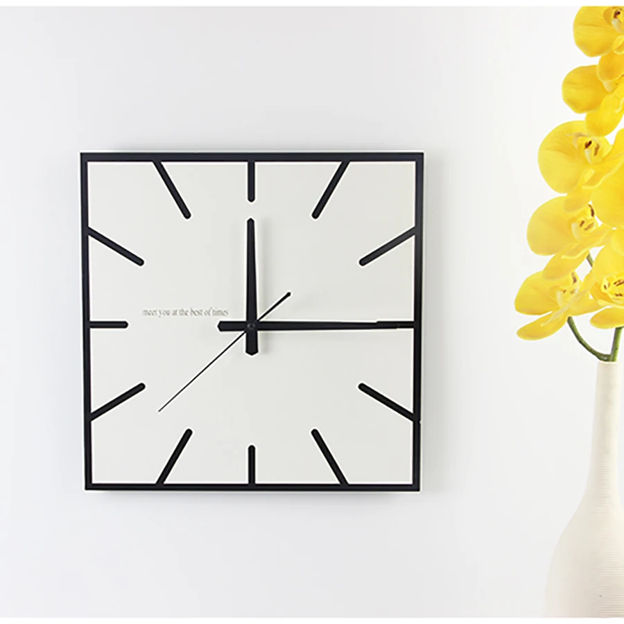 

Wooden Square Wall Clock modern design Creative Art Large wall Watch Mechanism Secret Hiding Relogio Parede Home Decor WZH713