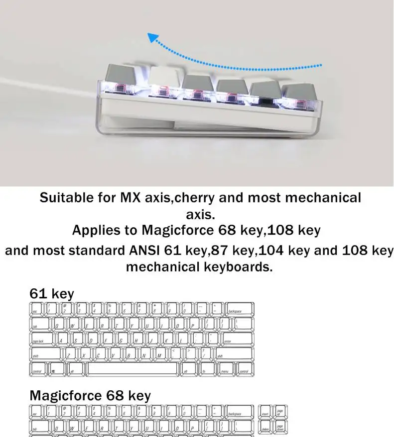 MAGICFORCE PBT Two-Color Moulding 108 Key Mechanical Keyboard Keycaps For Mechanical Keyboard Cute Mixed Color PBT Keycaps