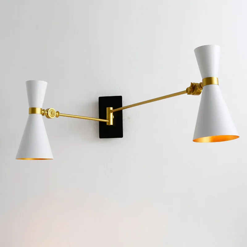 

Designer Adjust Wall Lamp Modern Wall Lights Sconce Bedroom Kitchen Stair Living Room Decor Home Lighting Black White Iron E27