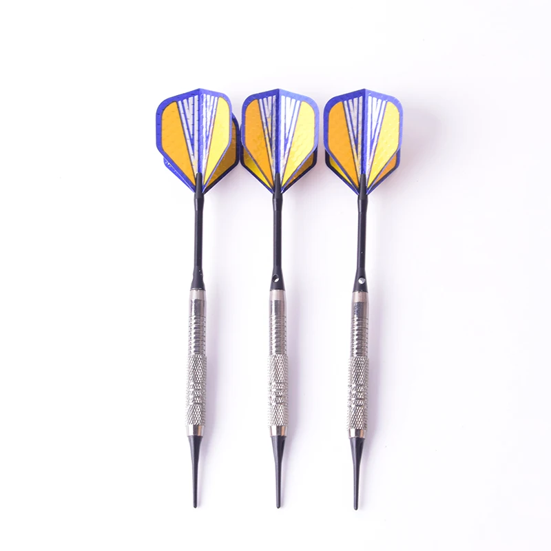 Electronic Soft Tip 16g Blue Yellow Arrow Darts Set Practice Training Brass Electronic Darts