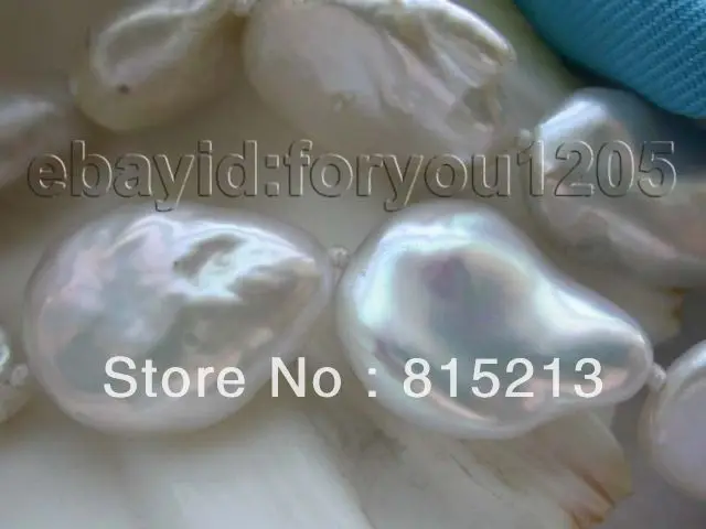 

ddh00719 Genuine Natural 22mm White Reborn Keshi Pearl Necklace