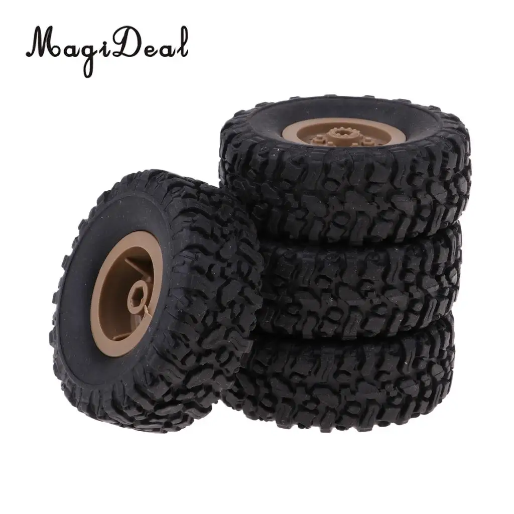 Set/4pcs Wheel Rim Tires for RC 1:16 Crawler Car WPL B-1/B-24/C-14/C-24/B-16 Truck Model Parts