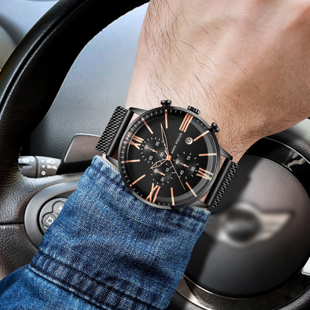 Мужские спортивные часы MINI FOCUS люксовый бренд Новое поступление 3 небольших