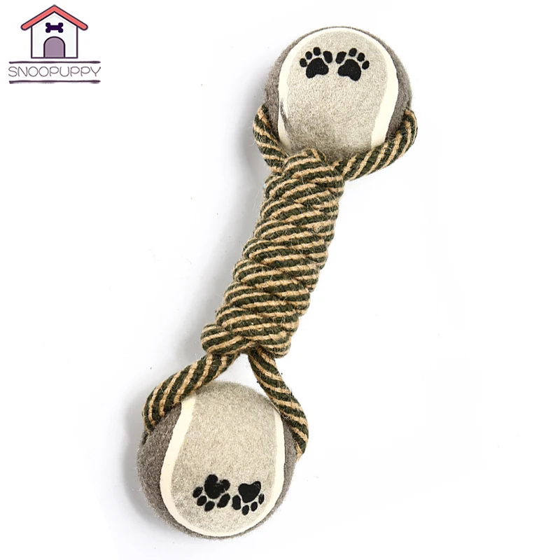 Pet Dog Toys Cotton Ropes Durable Dumbbell Tennis Play Toy For Dog Pet