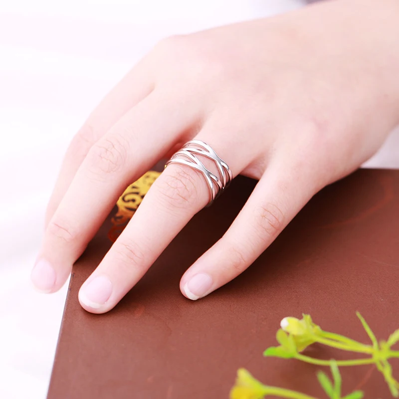 Dorado геометрический открытый крест кольца для мужчин и женщин серебряный цвет родиевое покрытие кольцо в стиле стимпанк Bijoux Ювелирные изделия anillos mujer