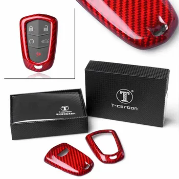 

Real Carbon Fiber Auto Car Remote Key Shell Cover Case For Cadillac Escalade ATS CT6