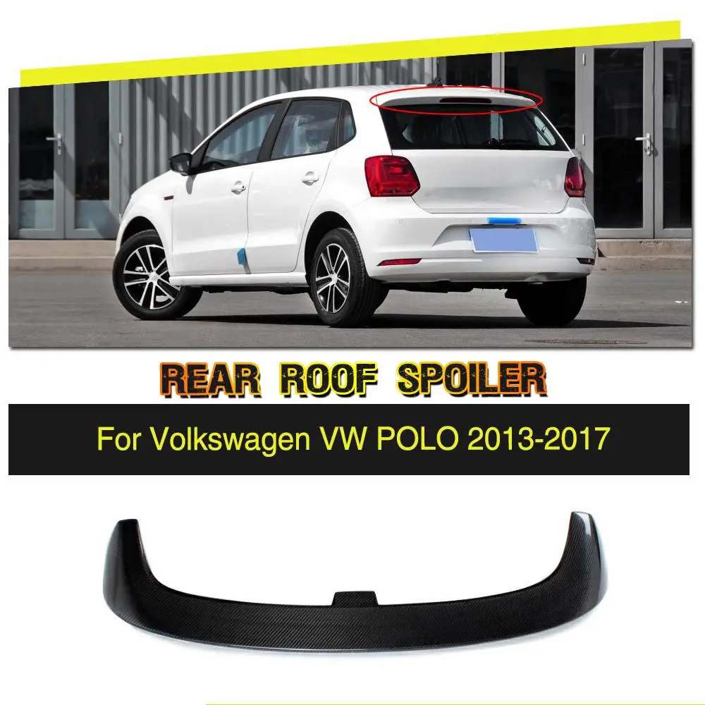 Углеродного волокна/FRP спойлер на крыше автомобиля задний козырек окна губ для VW Polo 6R 2013- стайлинга автомобилей