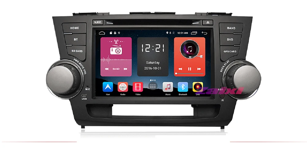 ZaiXi Touch screen Android car Audio for Toyota Highlander Kluger XU40 2007-2013 GPS navi BT radio mic Media Navigation system 7