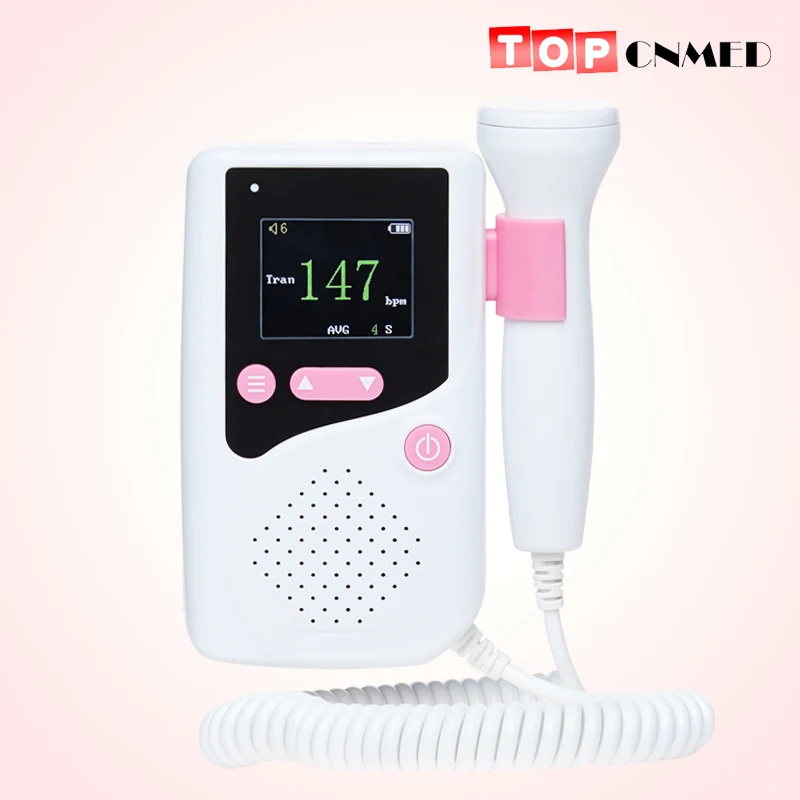 

2 modes Color Display Fetal Doppler Portable ultrasound fetal heart monitor with 2.5MHz probe Alarm Function FHR Curve