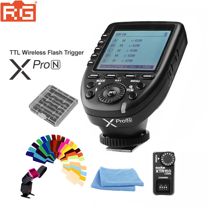 Передатчик Godox XPro-N i-TTL HSS 2 4G беспроводная система X ЖК-экран + фоторесивер для Nikon DSLR